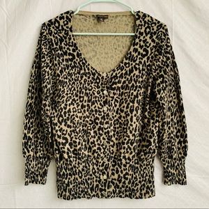 🖤 Dana Buchman Leppard Print Cardigan